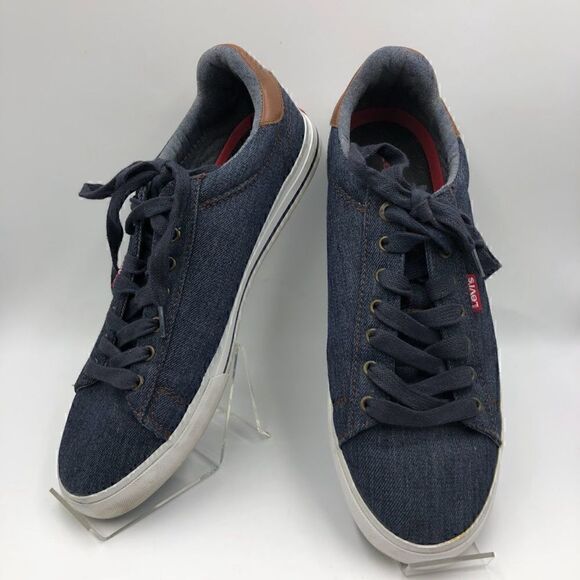 Levi's Men's Blue Denim Sneakers Lace Up Shoes Size 9 Worn Once - Picture 3 of 14